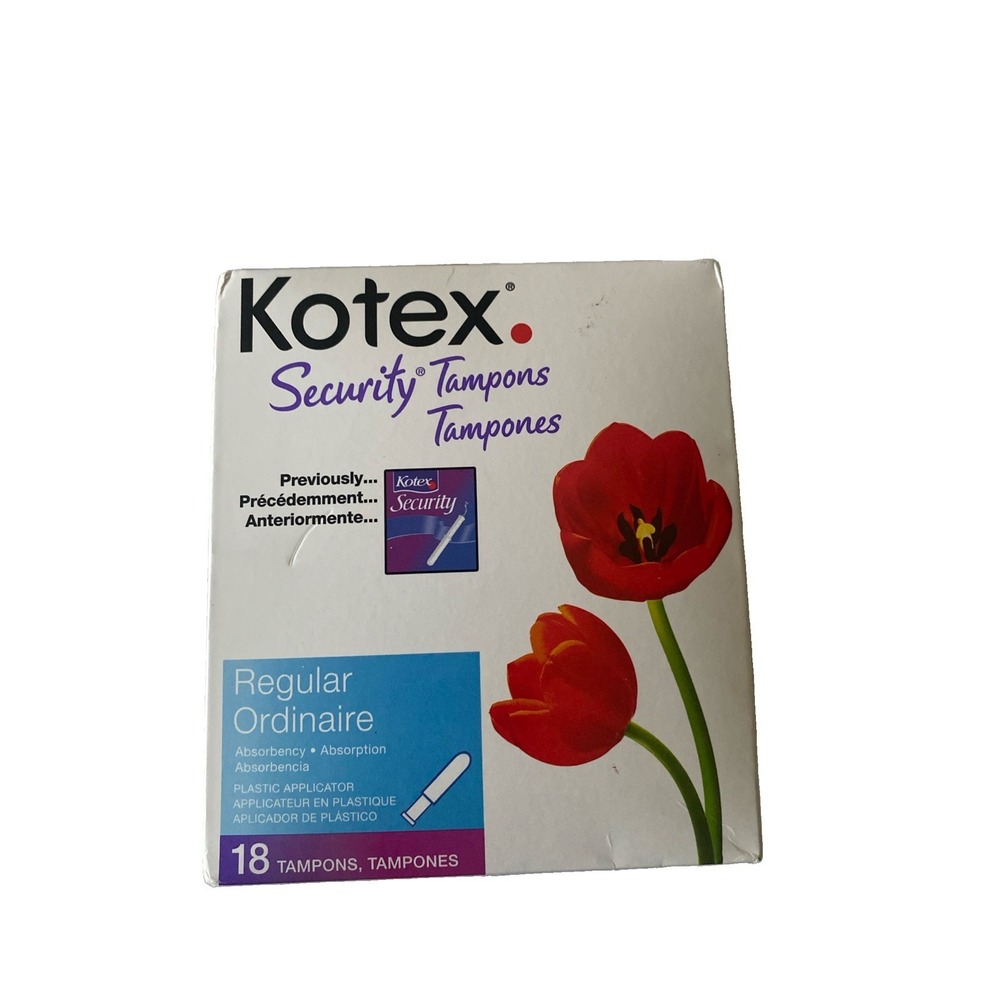 Kotex Security Tampons, Vintage 2004, Unscented, SatinSoft, Regular, 18 count